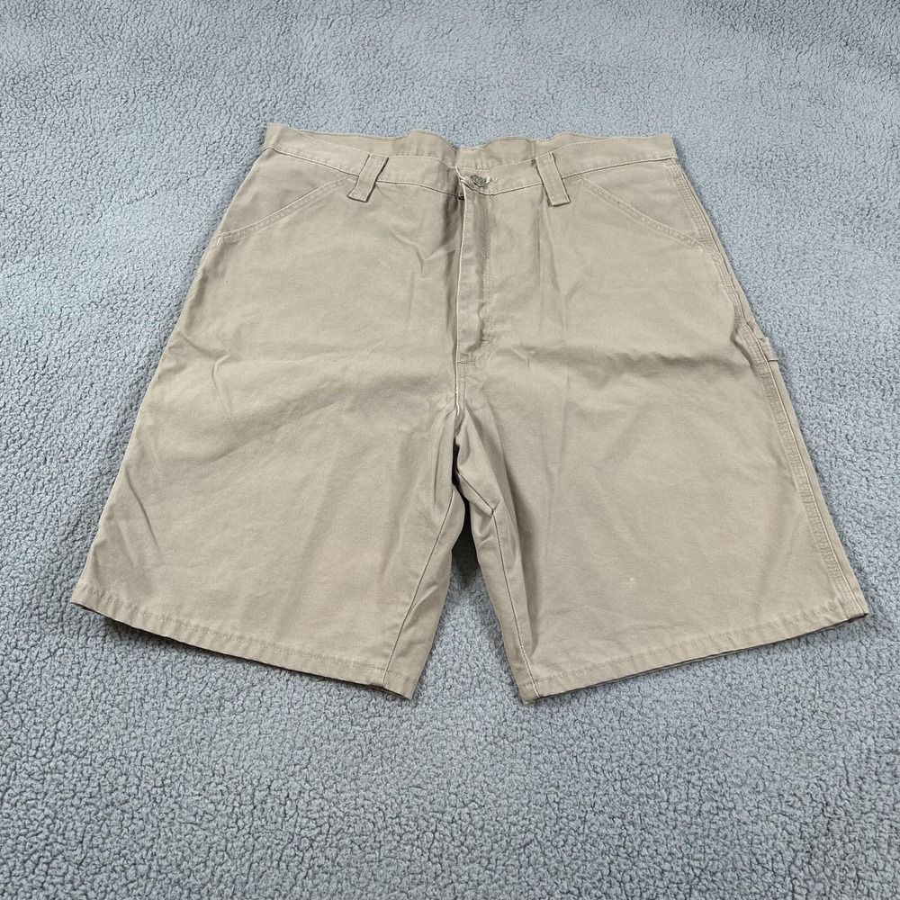 Wrangler Cargo Shorts Mens 36 Beige Utility Tech Pocket Canvas Workwear Casual